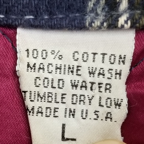 Vintage 100% Cotton Plaid Zip Up Jacket Size Large - Picture 8 of 9